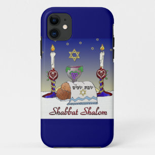 Judaica Shabbat Schalom Kunst Druck iPhone 11 Hülle