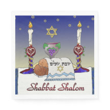 Judaica Shabbat Schalom Kunst Druck Papier Serviet
