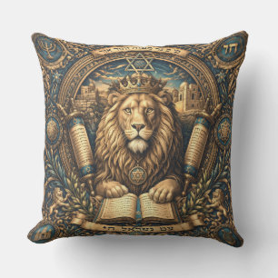Judaica Traditionelles Ornament Löwe Kissen