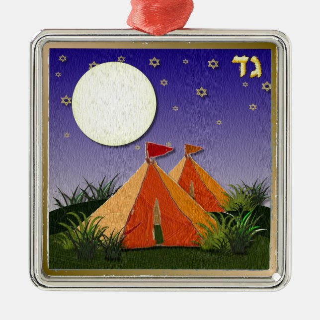 Judaika 12 israelische Stämme Ornament Aus Metall (Vorne)