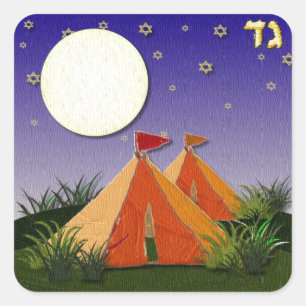 Judaika 12 israelische Stämme Quadratischer Aufkleber