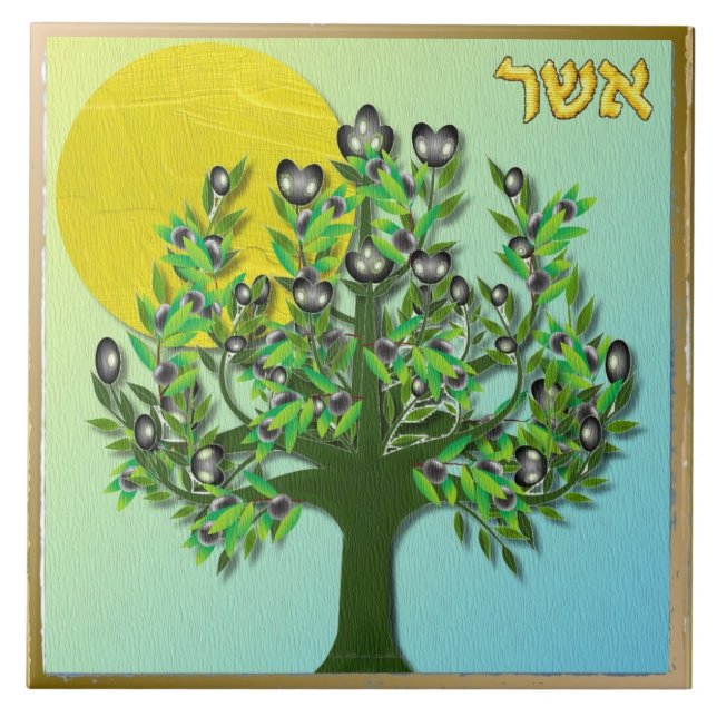 Judaika 12 israelische Stämme zeichnen Kunstdrucke Fliese (Vorderseite)