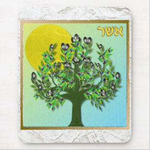 Judaika 12 Stämme Israel Asher Mousepad