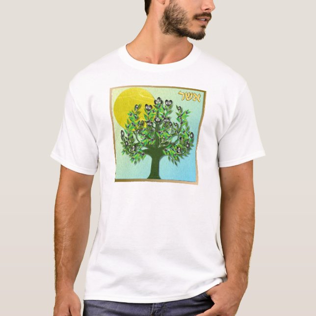 Judaika 12 Stämme Israel Asher T-Shirt (Vorderseite)