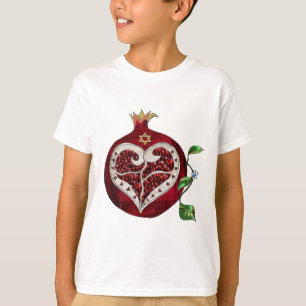 Judaika-Granatapfel-Herz Chanukka Rosh Hashanah T-Shirt