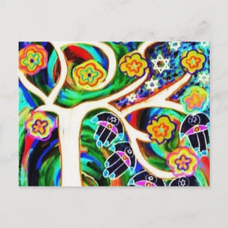 Judaika Hamsa Elfenbeinbaum Postkarte