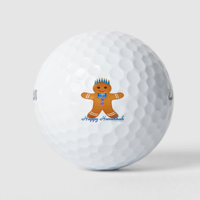 Judaika Hanukkah Gingerbread Man Menorah Golfball (Vorderseite)