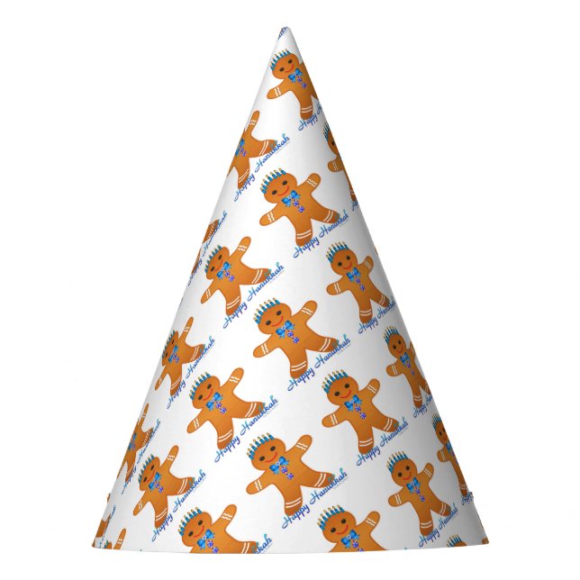 Judaika Hanukkah Gingerbread Man Menorah Partyhütchen (Vorderseite)