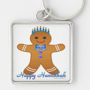Judaika Hanukkah Gingerbread Man Menorah Schlüsselanhänger