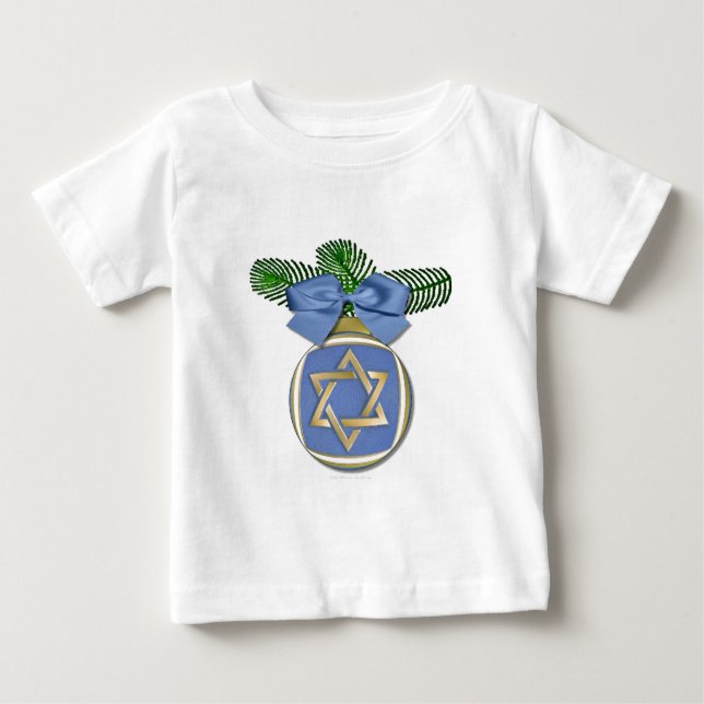 Judaika Hanukkah Stern von David Ornament Print Baby T-shirt (Vorderseite)