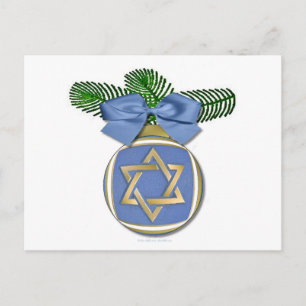 Judaika Hanukkah Stern von David Ornament Print Feiertagspostkarte