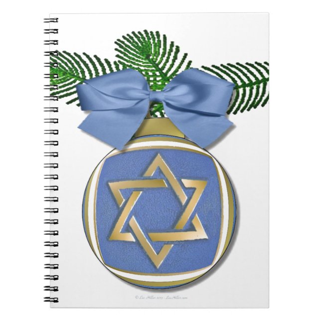 Judaika Hanukkah Stern von David Ornament Print Notizblock (Vorderseite)