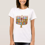 Judaika Happy Hanukkah Dreidel Menorah T-Shirt<br><div class="desc">You are viewing The Lee Hiller Designs Collection of Home and Office Decor,  Apparel,  Gifts and Collectibles. The Designs inklusive Lee Hiller Fotogray and Mixed Media Digital Art Collection. You can view her Nature fotogray at http://HikeOurPlanet.com/ and follow her hiking blog within Hot Springs National Park.</div>