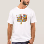 Judaika Happy Hanukkah Dreidel Menorah T-Shirt<br><div class="desc">You are viewing The Lee Hiller Designs Collection of Home and Office Decor,  Apparel,  Gifts and Collectibles. The Designs inklusive Lee Hiller Fotogray and Mixed Media Digital Art Collection. You can view her Nature fotogray at http://HikeOurPlanet.com/ and follow her hiking blog within Hot Springs National Park.</div>