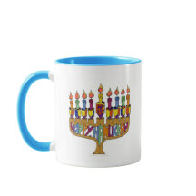 Judaika Happy Hanukkah Dreidel Menorah