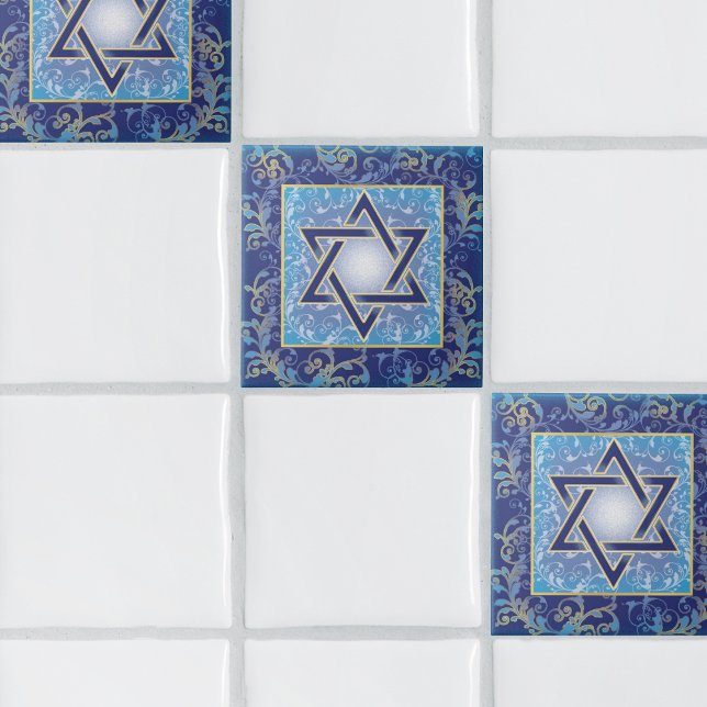 Judaika Jüdischer Star von David Keramik Tile Fliese (Von Creator hochgeladen)