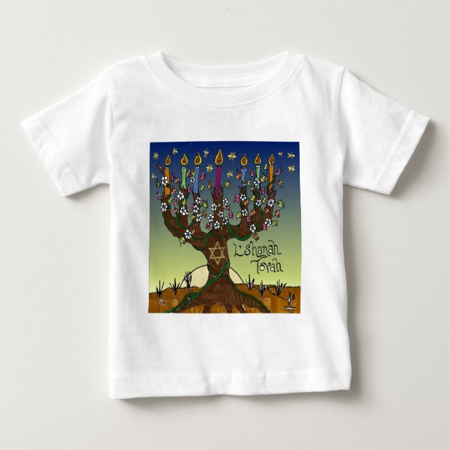 Judaika L'shanah Tovah Baum des Lebens Geschenke B Baby T-shirt (Vorderseite)