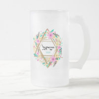Judaika Mattierte Tasse aus Glas - Geschenke