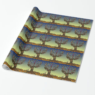 Judaika Menorah Baum von Life Art Print Geschenkpapier