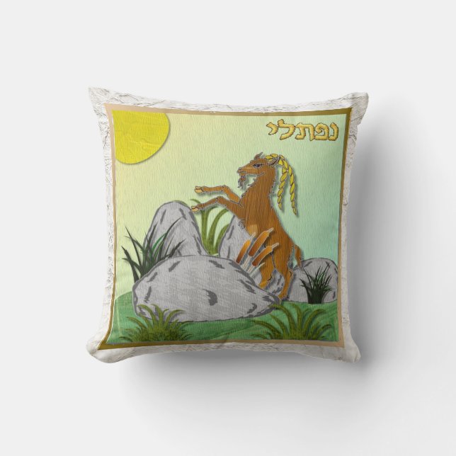 Judaika Naphtali 12 Stämme von Israel Art Pillow Kissen (Vorderseite)