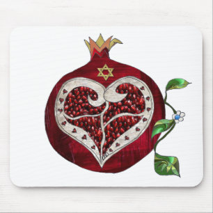 Judaika Pomegranate Heart Hanukkah Rosh Hashanah Mousepad