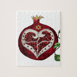 Judaika Pomegranate Heart Hanukkah Rosh Hashanah Puzzle