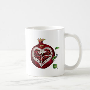 Judaika Pomegranate Heart Hanukkah Rosh Hashanah Tasse