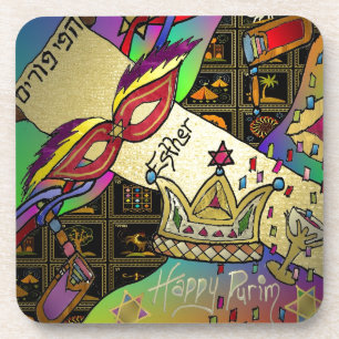 Judaika Purim Esther Feier-Kunst-Druck Getränkeuntersetzer