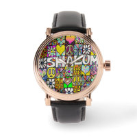 Judaika Retro 60er Psychedelic Shalom Watch