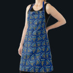 Judaika - Schürze Hanukkah - Menorah Art - jüdisch<br><div class="desc">Maßgeschneiderte Schürze für jüdische Ferien - Chanukah Schürze - Menorah Art - Blau - Schön - Kochen - Küche - Zuhause und Familie - Israel - Hanukkah - Feriengeschenke - Geschenke</div>