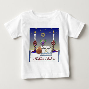 Judaika Shabbat Shalom Art Print Baby T-shirt