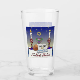 Judaika Shabbat Shalom Art Print Glass Cup Glas