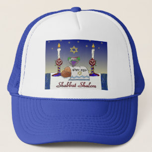 Judaika Shabbat Shalom Art Print Truckerkappe