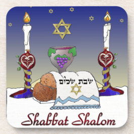 Judaika Shabbat Shalom Art Print Untersetzer