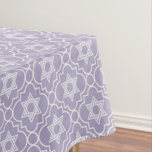 Judaika - Tablecloth - Jüdische Stars - Lavendel  Tischdecke