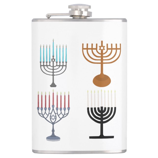 Judaismus-Religion des Hanukkah Flachmann (Vorderseite)