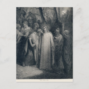 Judas Kiss Mark 14:45 von Gustave Doré 1866 Postkarte