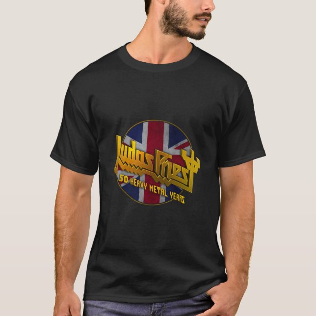 Judas Priest Â€“ 50 Years Union Jack Circle T-Shirt (Vorderseite)