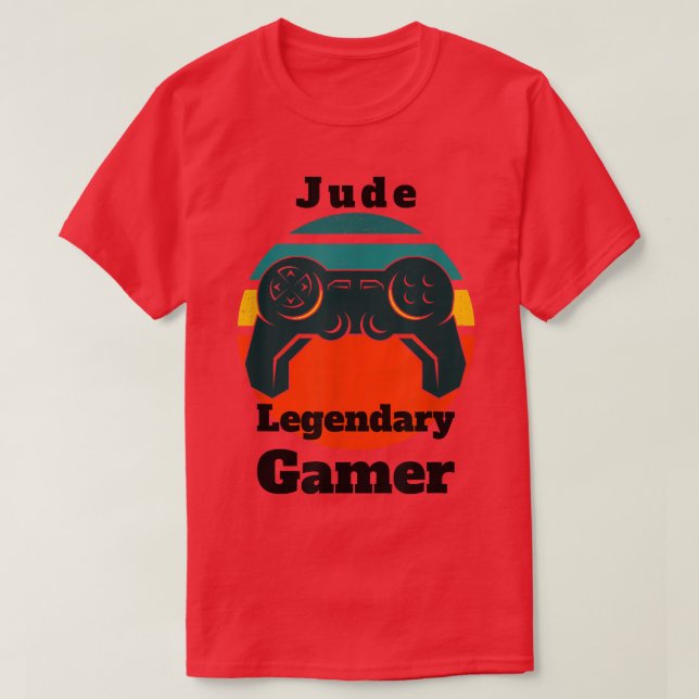 Jude Legendary Gamer Video Game Player Controller  T-Shirt (Design vorne)