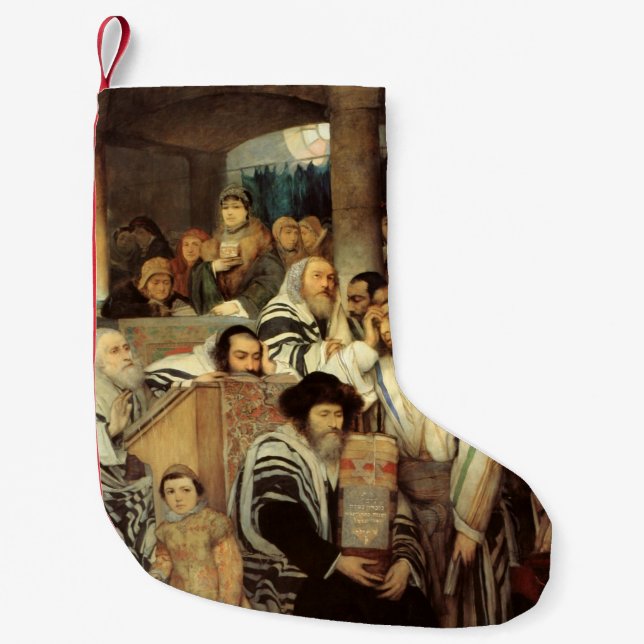 Juden, die in der Synagoge auf Jom Kippur beten Kleiner Weihnachtsstrumpf (Vorderseite)