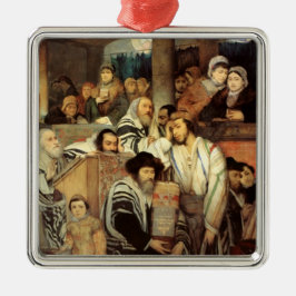 Juden, die in der Synagoge auf Jom Kippur beten Ornament Aus Metall