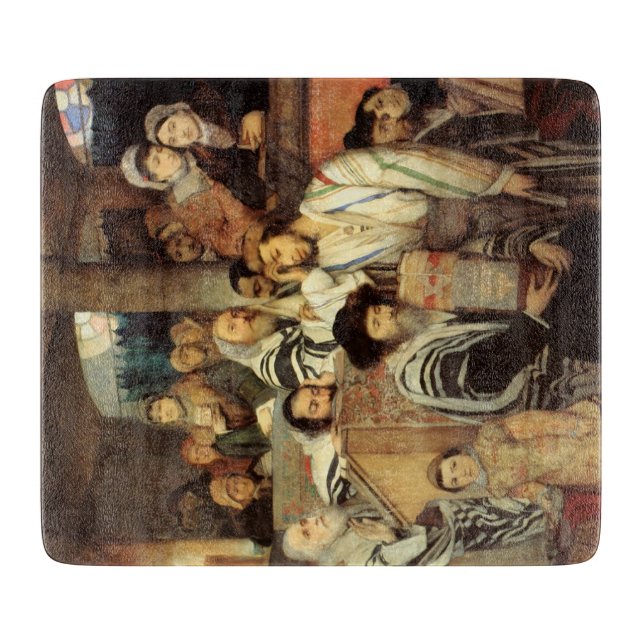 Juden, die in der Synagoge auf Jom Kippur beten Schneidebrett (Vorderseite)