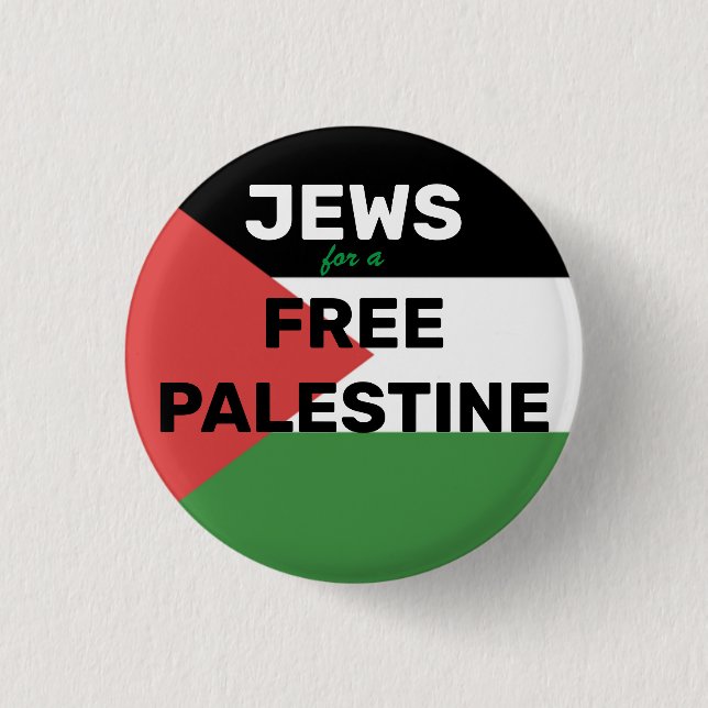 JUDEN FÜR EINE KOSTENLOSE PALESTINE FLAG RED BLACK BUTTON (Vorderseite)
