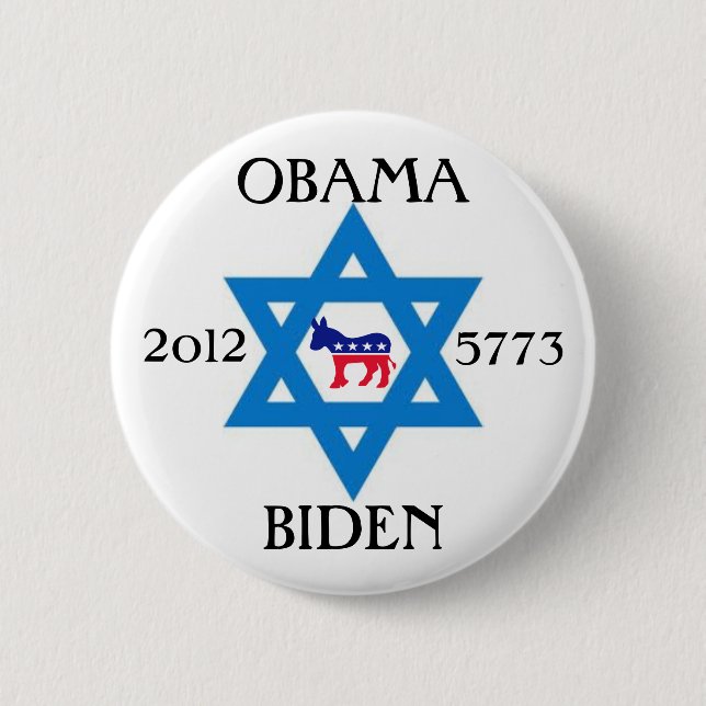 Juden für Obama Biden 2012 Button (Vorderseite)
