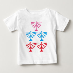 Juden Jüdische Menorah funkeln Kronleuchter Baby T-shirt