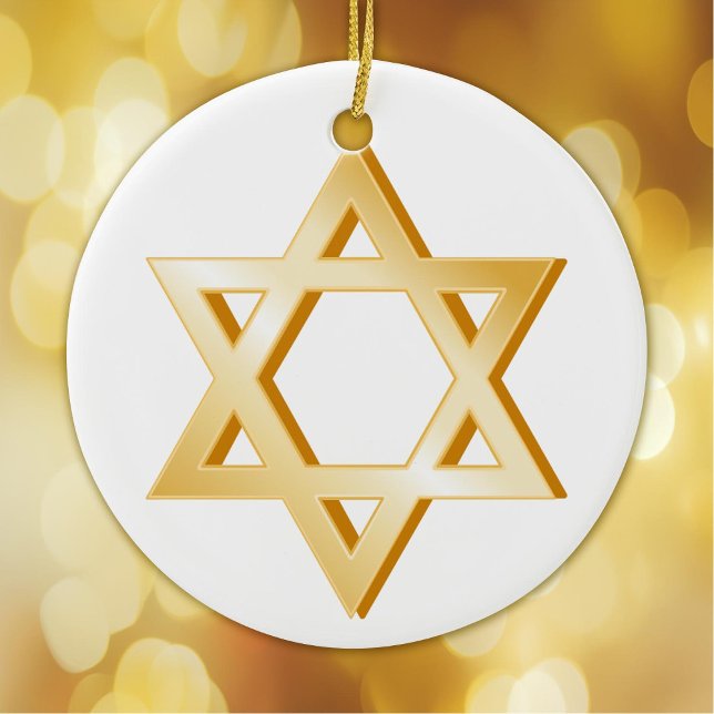 Judentum-Symbol Keramik Ornament (Gold Star of David, symbol of the Jewish faith.)