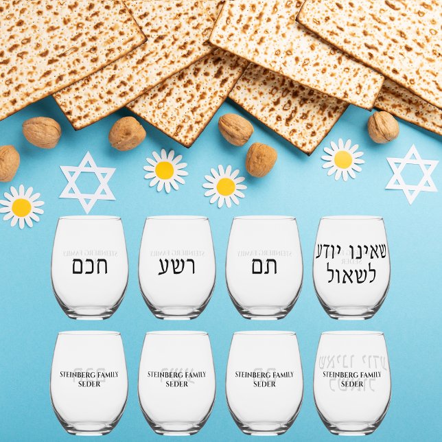Judenurlaub Hebräischer Pesach Pessach Seder Weinglas Ohne Stiel (Von Creator hochgeladen)