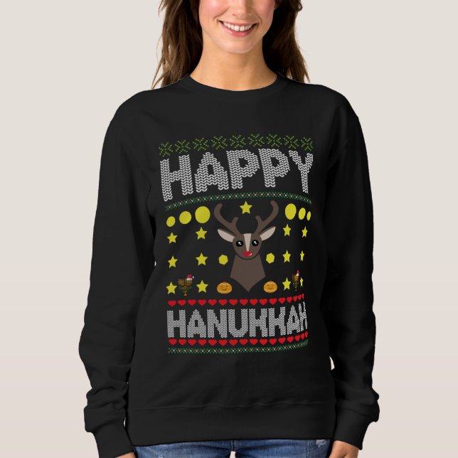 Judenurlaub - Ugly Hanukkah Sweater Sweatshirt (Vorderseite)