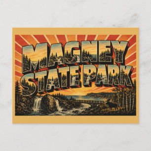Judge C.R. Magney State Park MN Vintage Reise Kuns Postkarte
