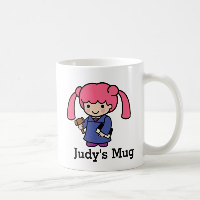 Judge Girl mit Buch und Gavel Kaffeetasse (Rechts)